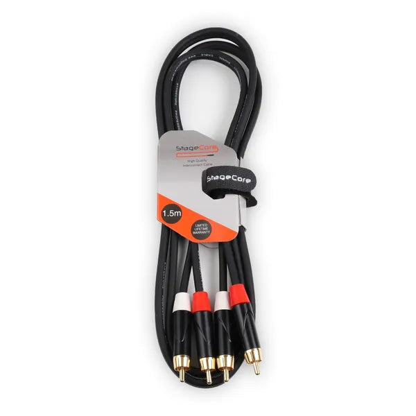 Stage core icore 250 - 2x Male RCA Plugs - 2 x Male RCA Phono Plugs