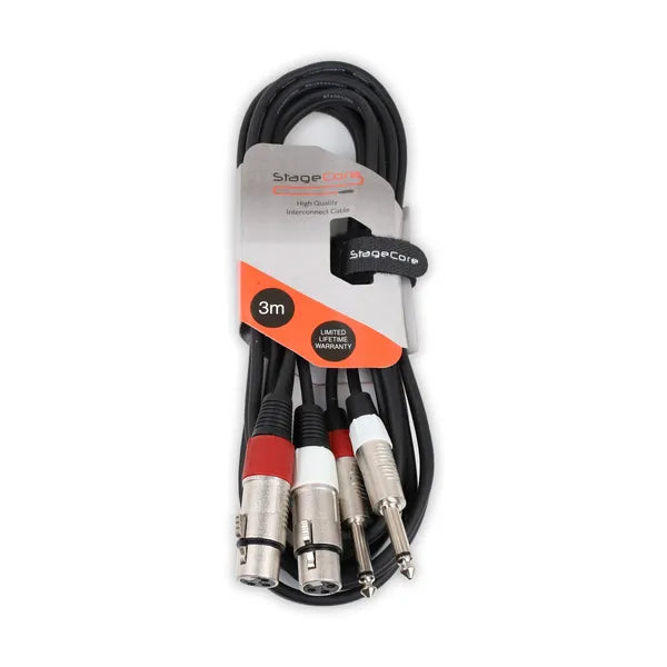 Stage core icore 400 - 2 x Female XLR Connectors - 2 x 6.35mm Mono Jack Plugs