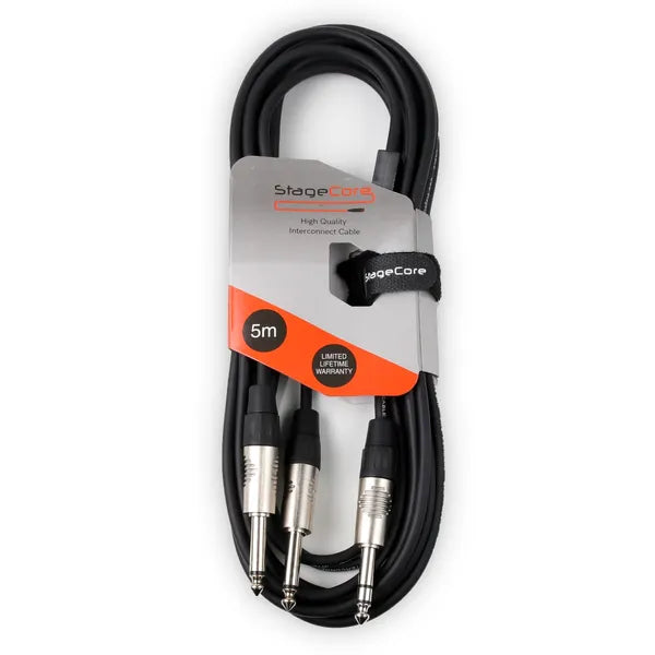 Stage core icore 210 - 6.35mm Stereo Jack Plug - 2 x 6.35mm Mono Jack Plugs