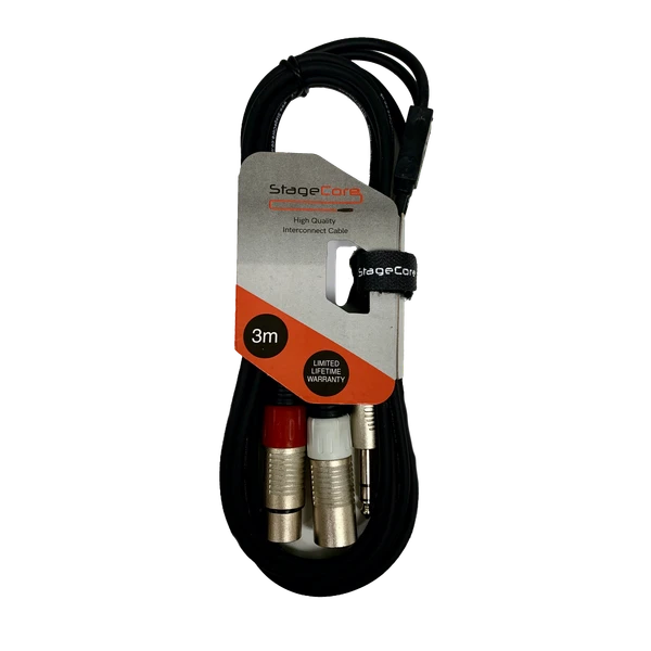 Stage core icore 211 - 1 x Female XLR & 1 Male XLR - 1 x 6.3mm Stereo Jack Plug