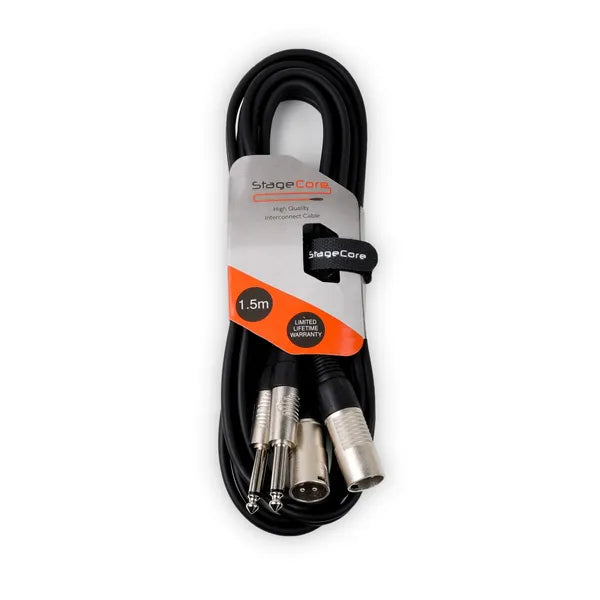 Stage core icore 390 2x Male XLR Connecters - 2x 6.35mm Mono Jack plugs